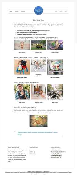 Captura de pantalla babyminestore.com