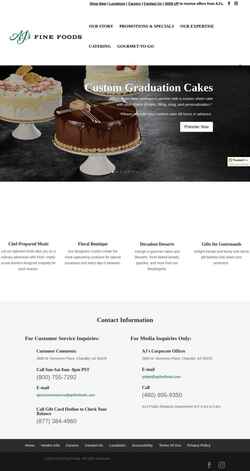 Captura de pantalla ajsfinefoods.com