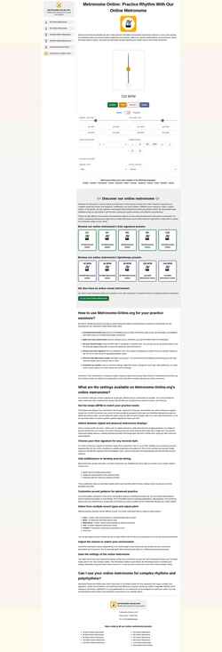 Snimka zaslona metronome-online.org