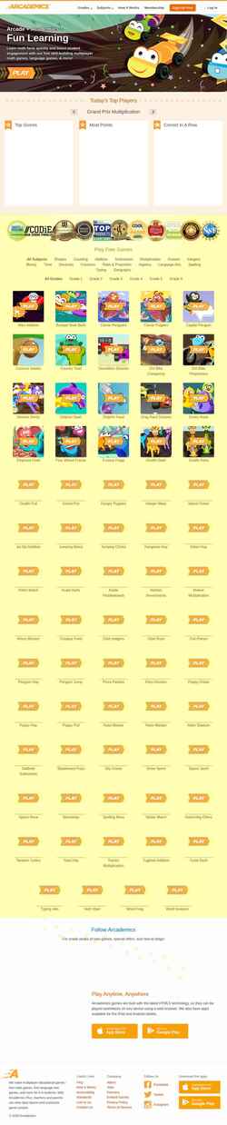 Снимак екрана www.arcademics.com