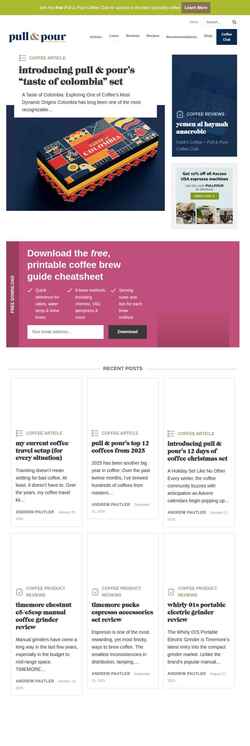 Снимак екрана pullandpourcoffee.com