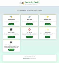 Snímek obrazovky play.gameonfamily.com