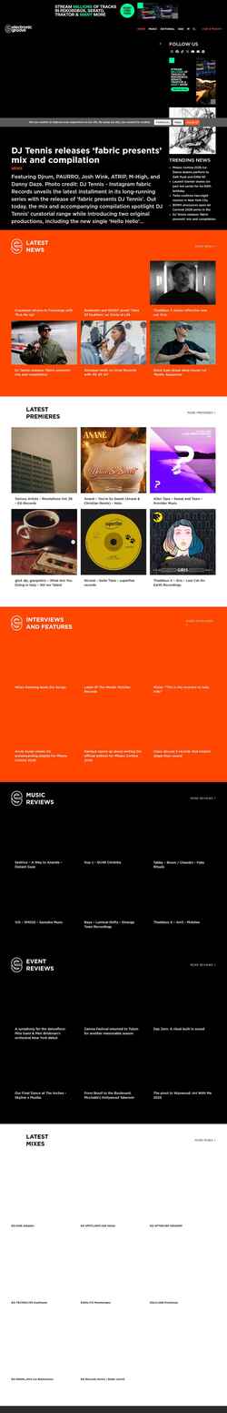 Screenshot electronicgroove.com
