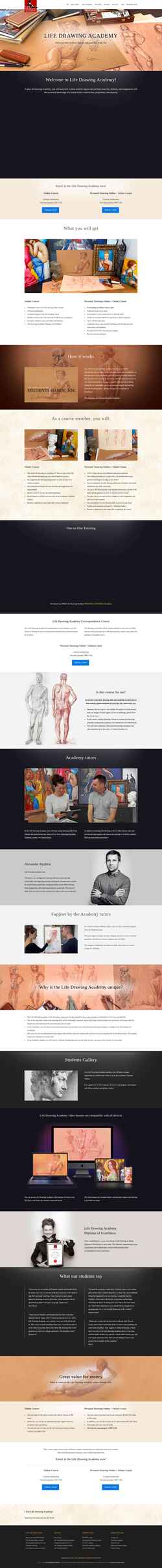 Captura de pantalla lifedrawing.academy