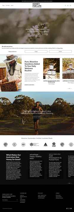 Captura de pantalla honeyforlife.com.au