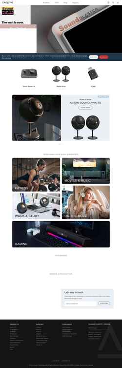 Screenshot uk.creative.com