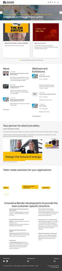 Screenshot www.bender-apac.com