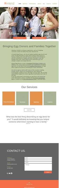 Screenshot www.intenddonors.com