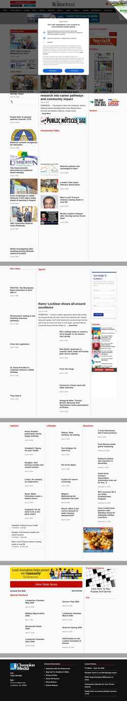 Screenshot www.robesonian.com