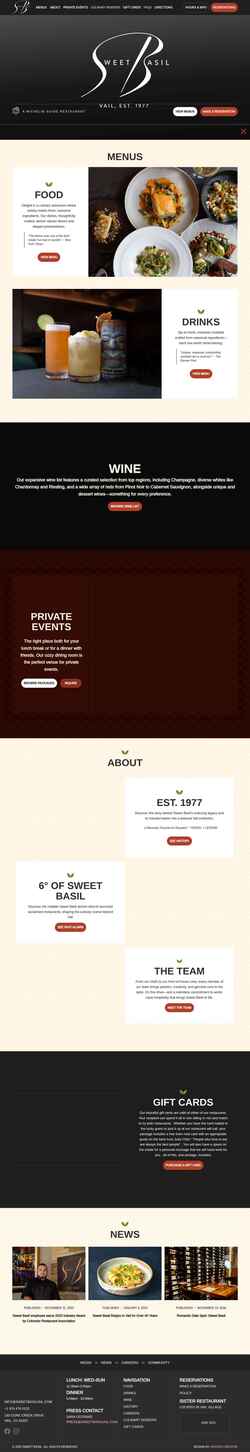 Screenshot sweetbasilvail.com