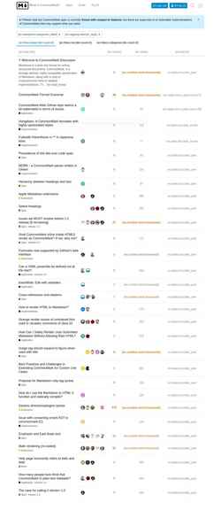Skjermdump talk.commonmark.org