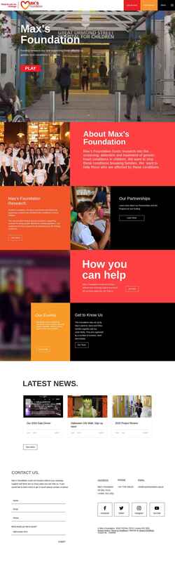 Screenshot www.maxsfoundation.org.uk