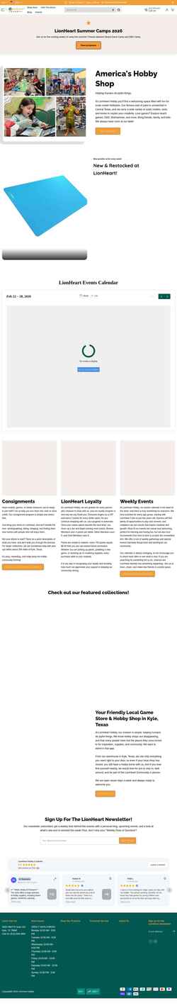 Screenshot lionhearthobby.com