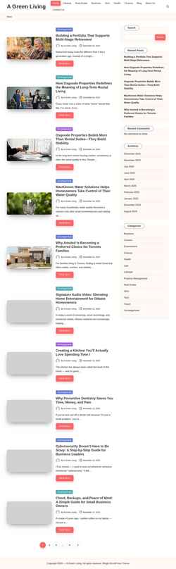Screenshot agreenliving.net