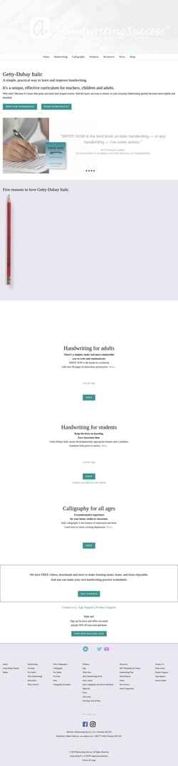 Screenshot handwritingsuccess.com