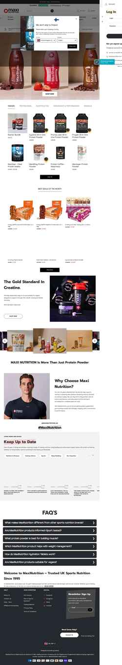 Снимак екрана www.maxinutrition.com
