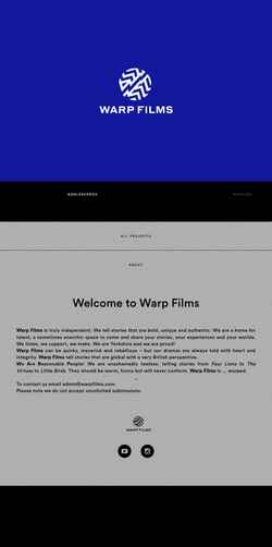 Captură de ecran warpfilms.com