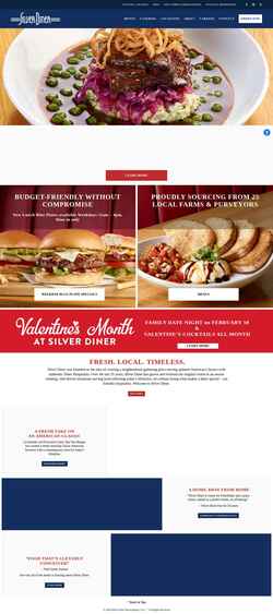 Captura de pantalla www.silverdiner.com