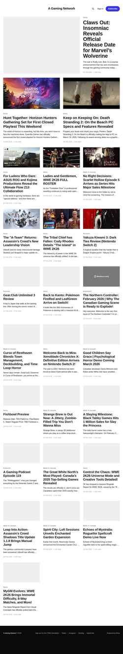 Screenshot www.agamingnetwork.com