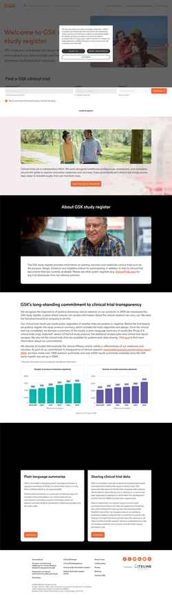 Screenshot www.gsk-studyregister.com