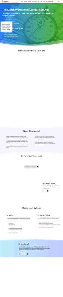 Snímek obrazovky www.timewatch.com