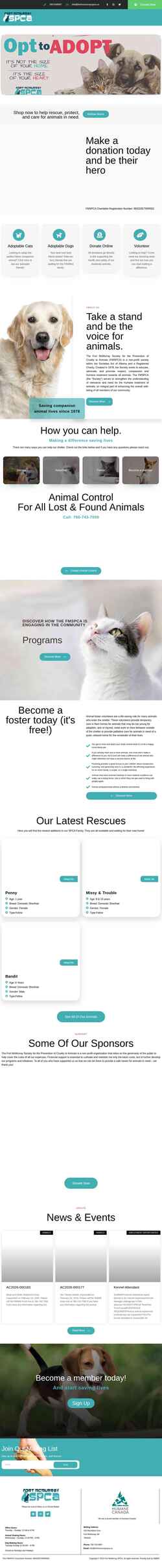 Screenshot fmspca.ca