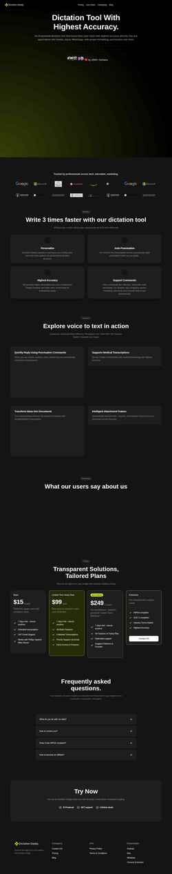 Screenshot dictationdaddy.com