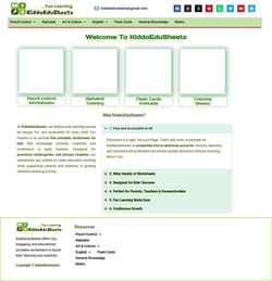 Snímek obrazovky kiddoedusheets.com