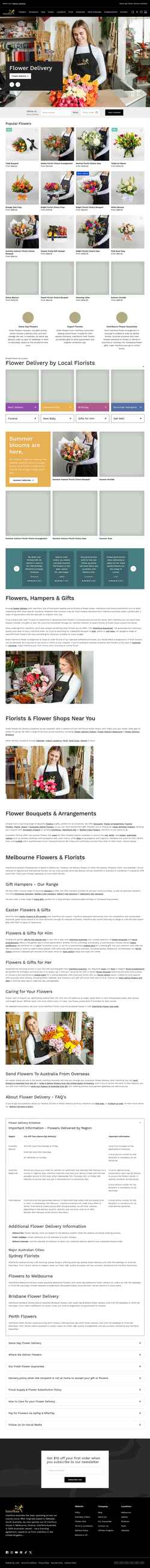 Στιγμιότυπο οθόνης www.interflora.com.au