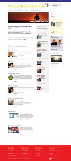 Screenshot www.worldharmonyrun.org