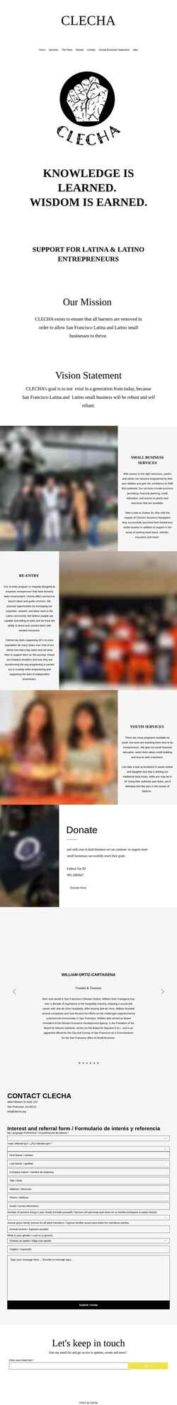 Screenshot www.clecha.org