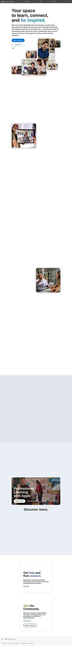 Captura de pantalla education.apple.com