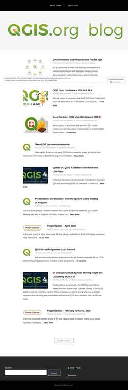 Screenshot blog.qgis.org