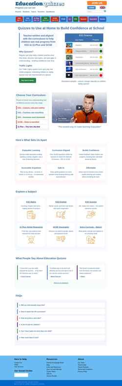 Schermata www.educationquizzes.com
