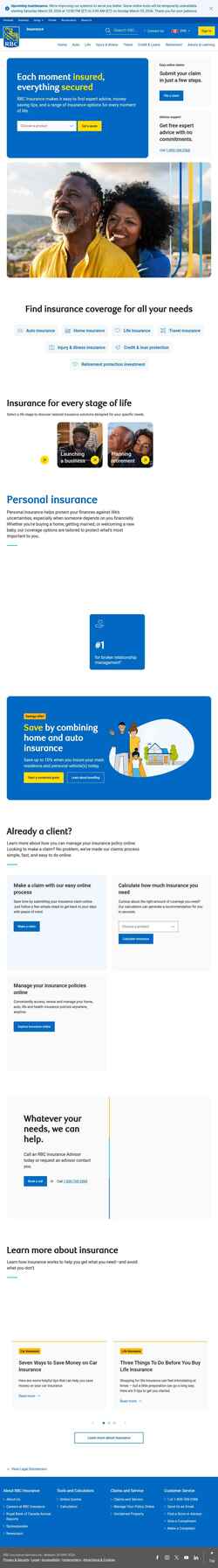 Captura de pantalla www.rbcinsurance.com