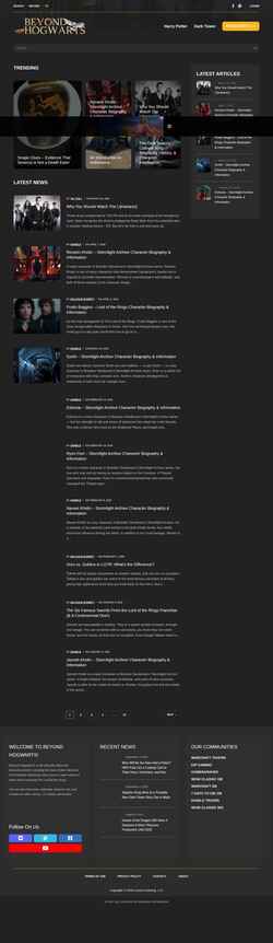Schermafbeelding beyondhogwarts.com