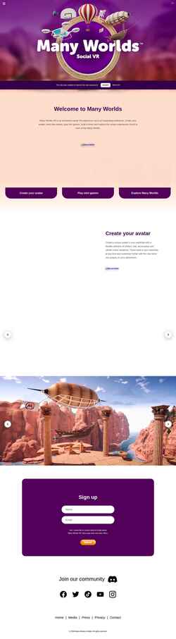 Скриншот manyworldsvr.com
