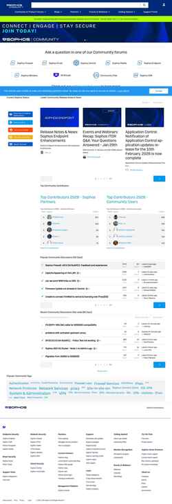 Snímek obrazovky community.sophos.com