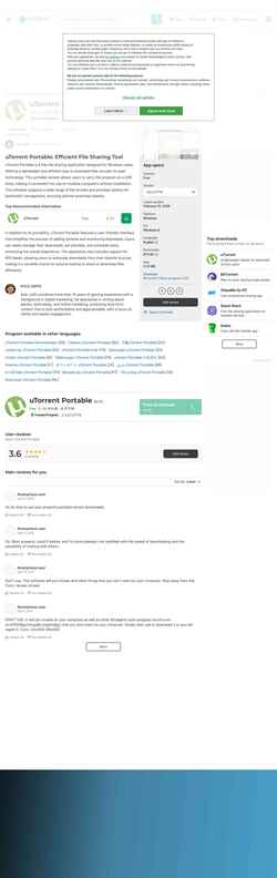 Skjermdump utorrent-portable.en.softonic.com