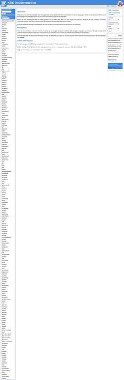 Snímek obrazovky docs.kde.org