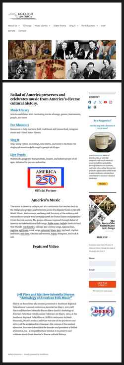 Ekrānuzņēmums balladofamerica.org