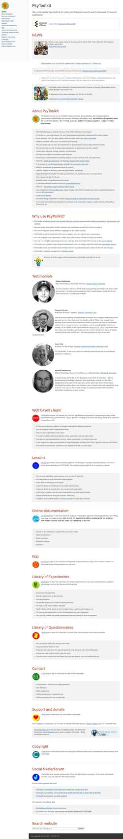 Screenshot www.psytoolkit.org
