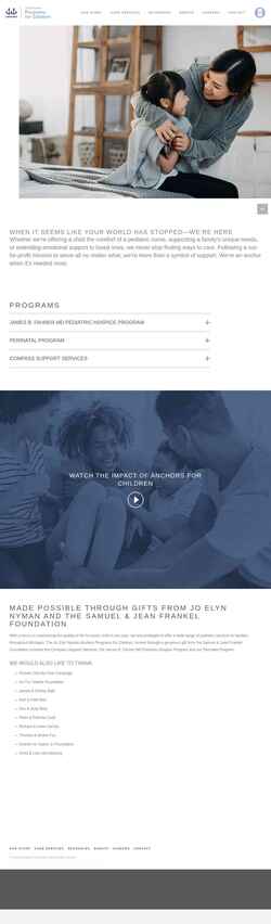 Screenshot anchors4children.org