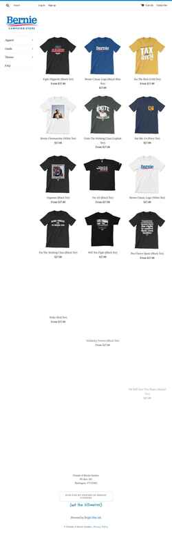 Screenshot store.berniesanders.com