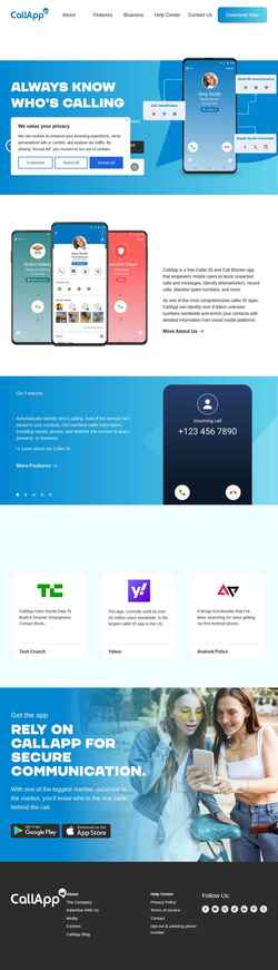 Snímek obrazovky call.app