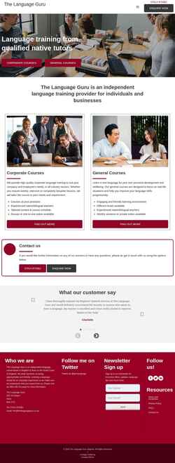 Снимак екрана www.thelanguageguru.co.uk