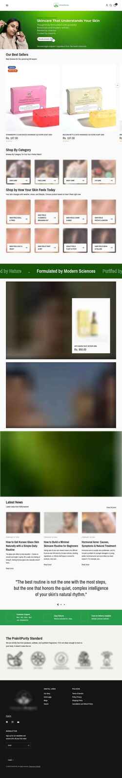 Screenshot prakritpurity.com