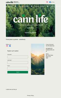 Zrzut ekranu www.cannlife.com.au