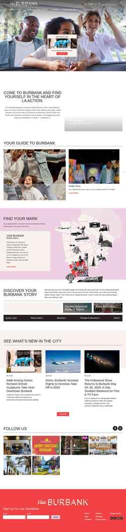 Screenshot visitburbank.com