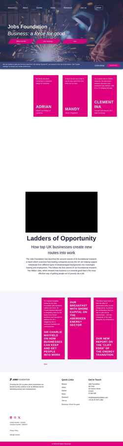 Skjermdump thejobsfoundation.com